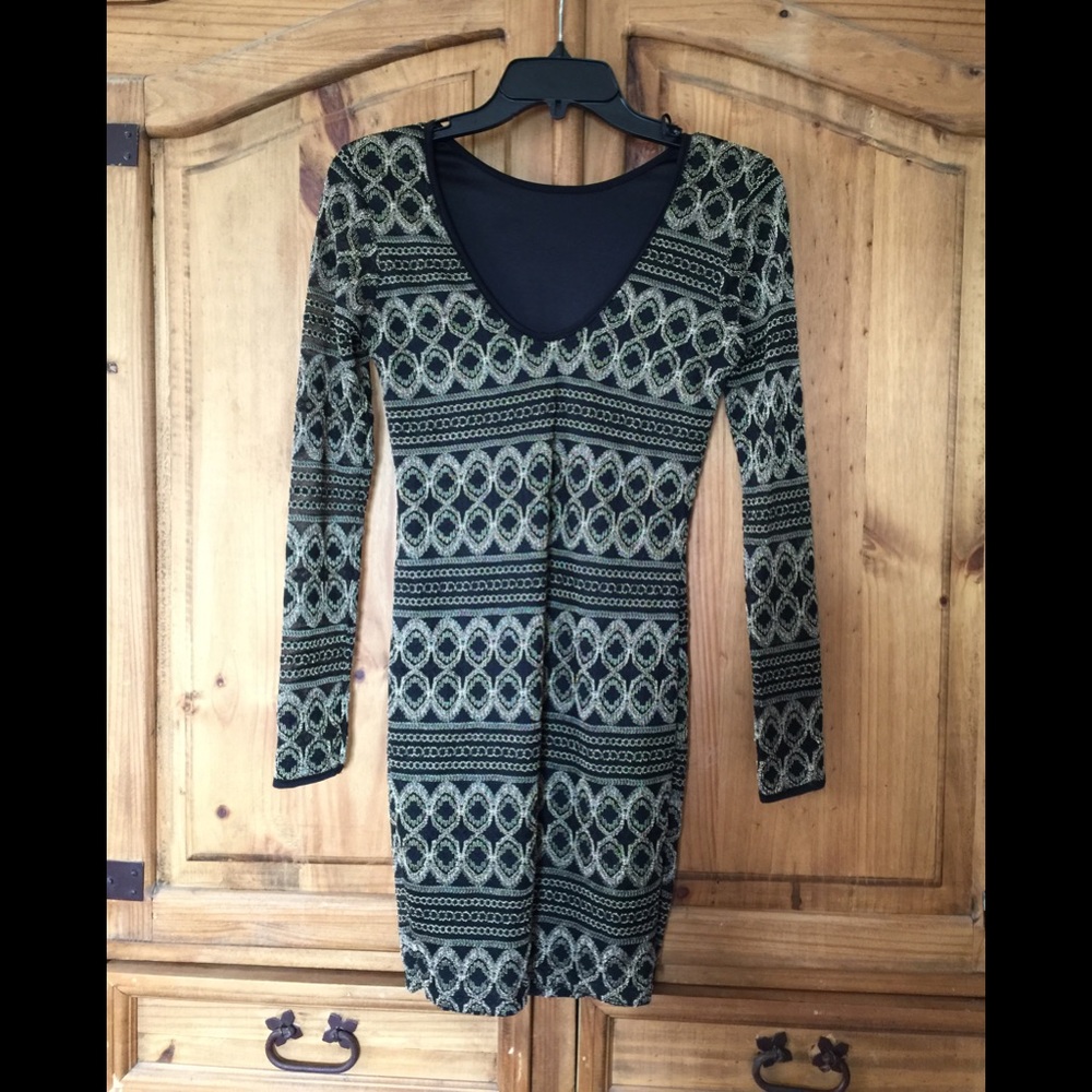 Black and gold dress